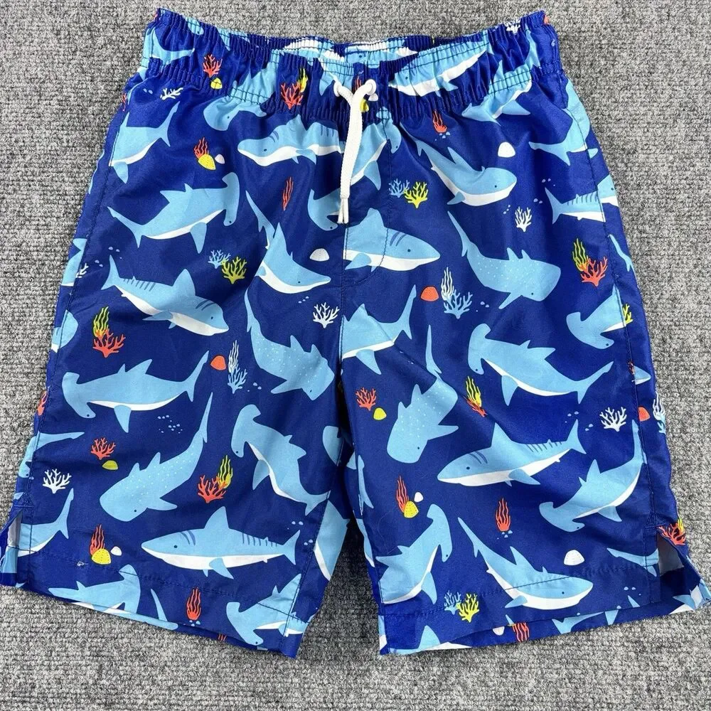 Place Sport Shorts Boys XL 14 Blue Shark Swim Trunks Board